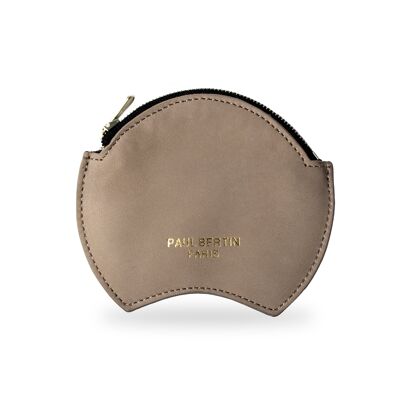 Beige leather purse