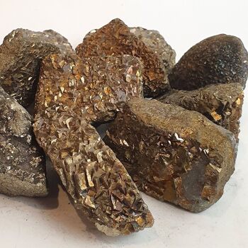Cristaux bruts bruts, 100-150 g, paquet de 6, pyrite 5