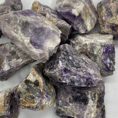 Rohe Rohkristalle, 80–100 g, 6 Stück, Amethyst