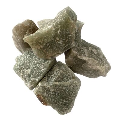 Rohe Rohkristalle, 80–100 g, 6 Stück, grüner Aventurin