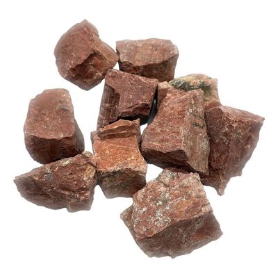 Cristales crudos cortados en bruto, 80-100 g, paquete de 6, jaspe rojo