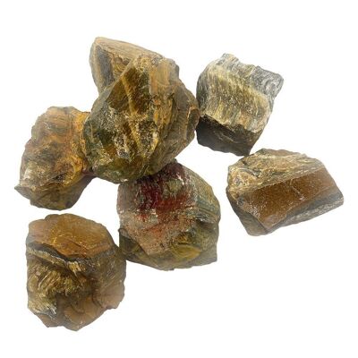 Rohe Rohkristalle, 80–100 g, 6 Stück, Tigerauge