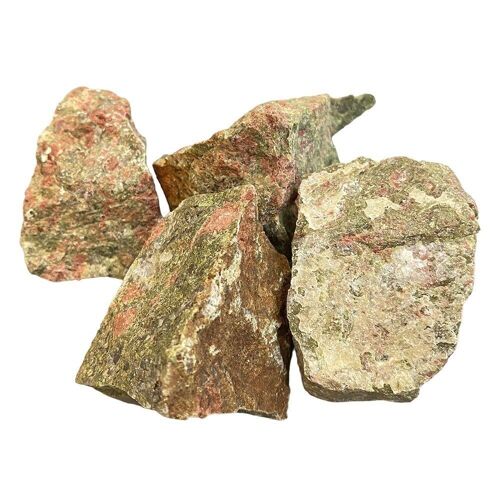 Raw Rough Cut Crystals, 80-100g, Pack of 6, Unakite