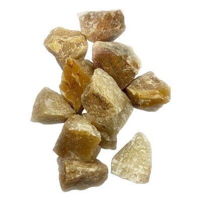 Rohe Rohkristalle, 80–100 g, 6 Stück, gelber Aventurin