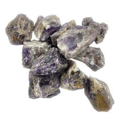 Rohe Rohkristalle, 80–100 g, 12 Stück, Amethyst