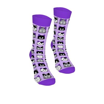 Cats Lilac Colored Cotton Socks Bertoni 37-41