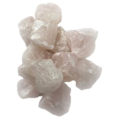 Cristaux bruts taillés grossièrement, 80-100 g, paquet de 12, quartz rose