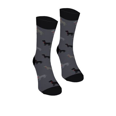 Chaussettes en coton de couleur gris Basset Bertoni 37-41