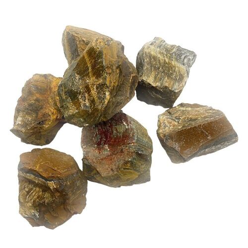 Raw Rough Cut Crystals, 80-100g, Pack of 12, Tiger's Eye