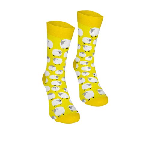 Sheep Yellow Colored Cotton Socks Bertoni 42-45