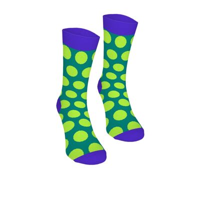 Chaussettes en coton couleur citron vert à pois Bertoni 42-45