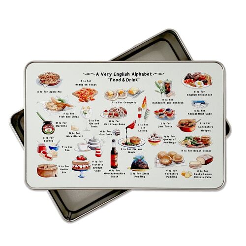 A Very English Alphabet 'Food & Drink' Storage Tin