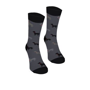 Chaussettes en coton de couleur gris Basset Bertoni 42-45