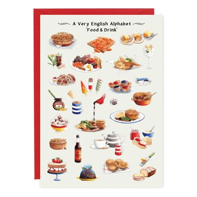Un alphabet très anglais « Nourriture et boissons » Carte de vœux