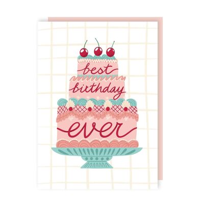 Best Birthday Ever Cake Card Pack of 6