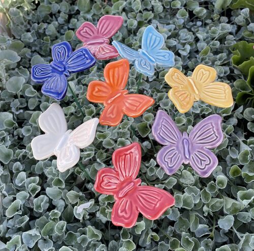 Ceramic Butterfly II.,Plant stake