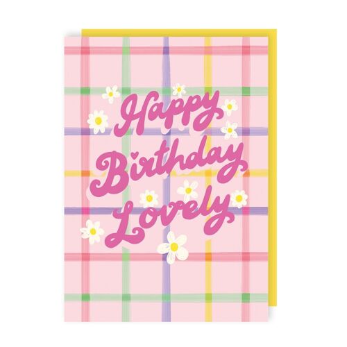 Neon Floral Happy Birthday Lovely Card Pack of 6