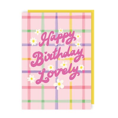 Schöne Neon-Blumen-Happy-Birthday-Karte, 6er-Pack