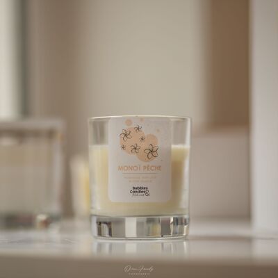 Candle - Monoï Peach - 90mL - Bubbles and Candles