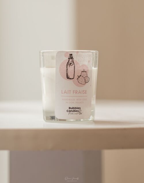 Bougie - Lait Fraise - 90mL - Bubbles and Candles