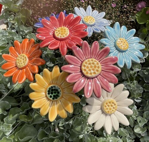 Ceramic Flower Daisy/Large, Plant stake