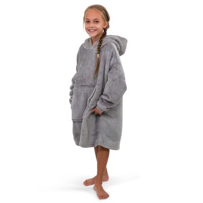 Smileify™ Hoodie-Decke – Grau – Kinder