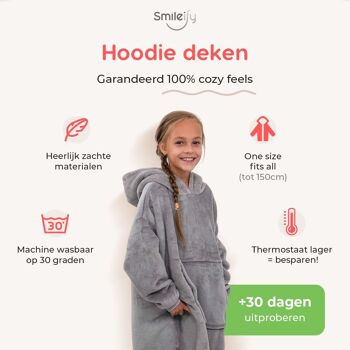 Couverture à capuche Smileify™ - Gris - Enfants 2