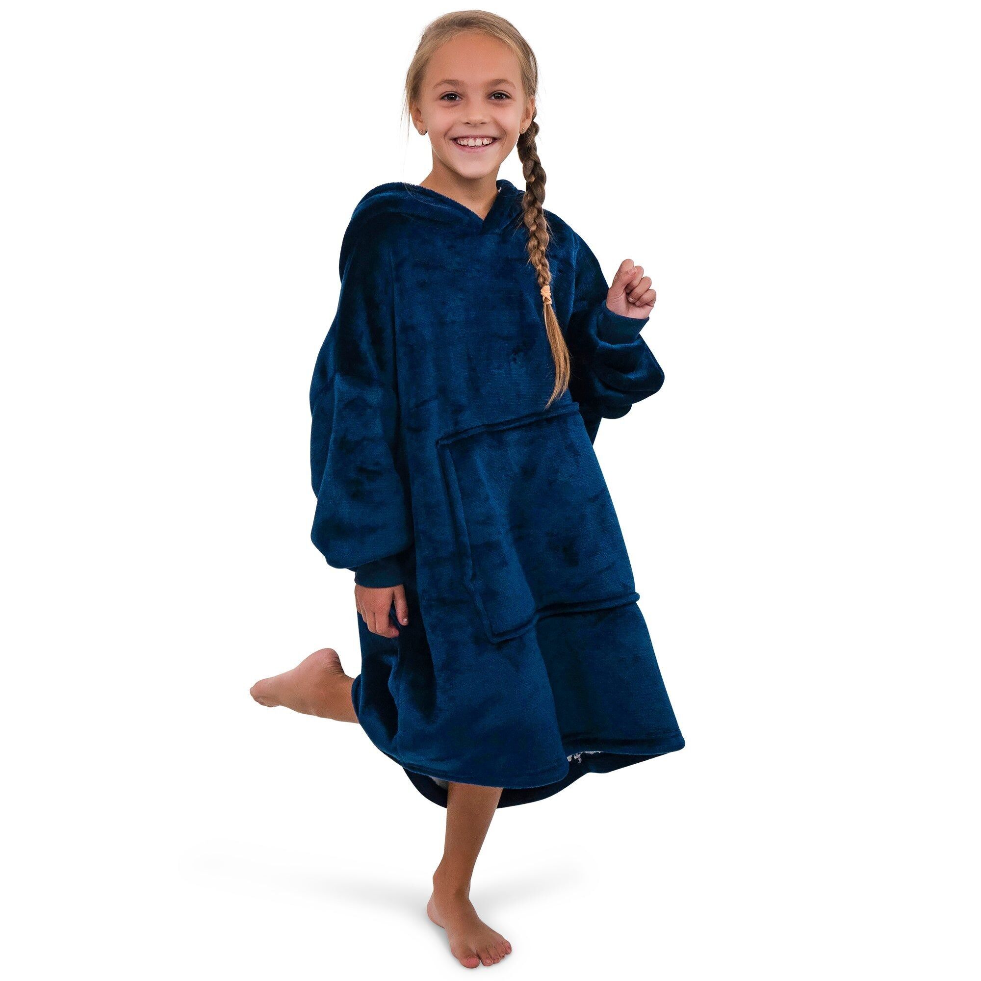 Coperta con cappuccio Smileify™ - Blu - Bambini