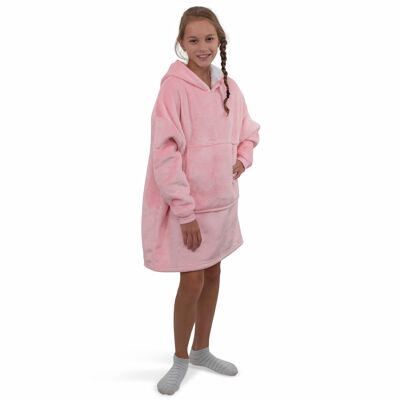 Coperta con cappuccio Smileify™ - Rosa chiaro - Bambini