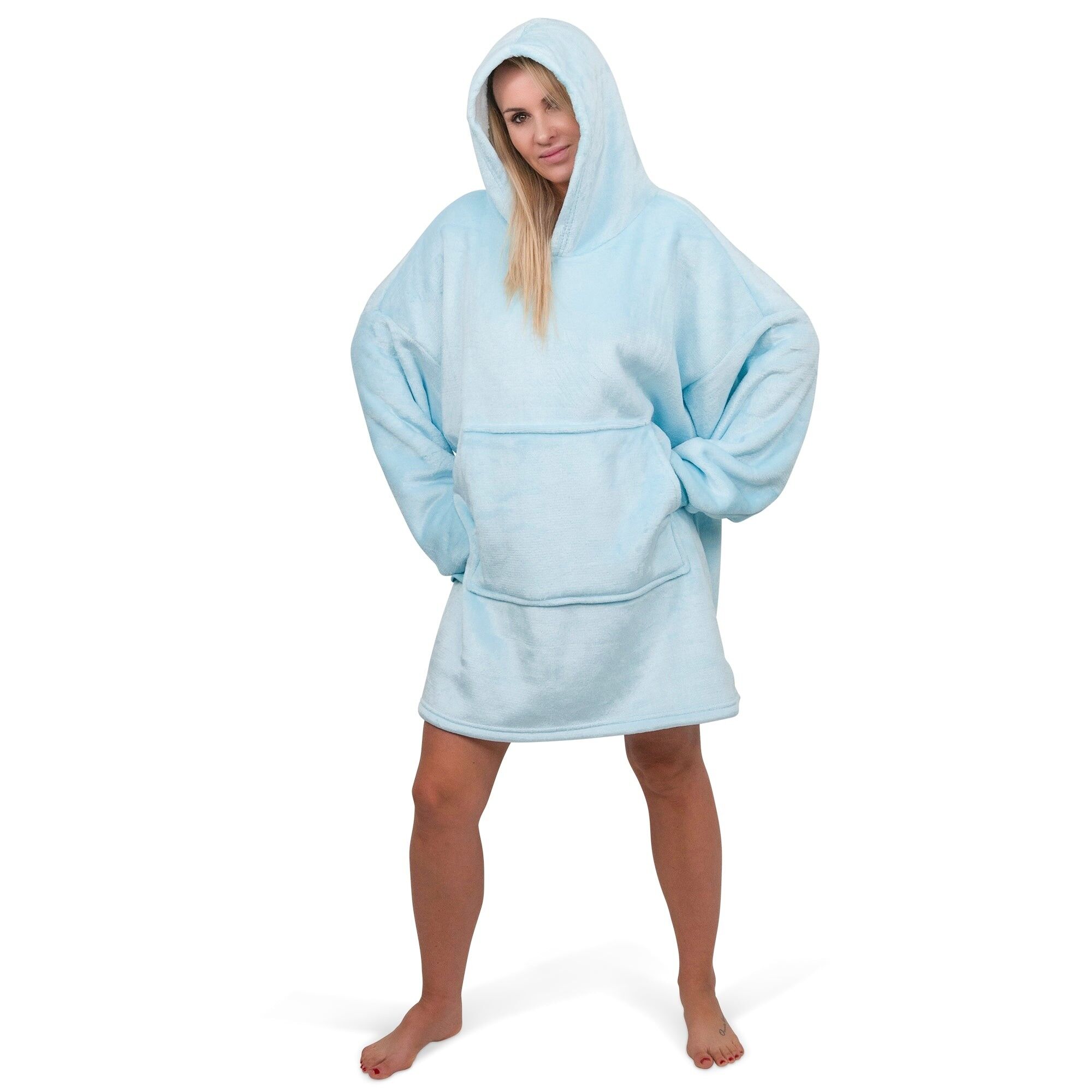 Coperta con cappuccio Smileify™ - Azzurro - Pro