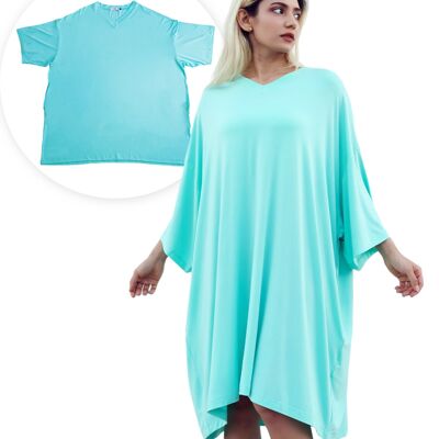 Camisa de dormir tipo pijama premium Smileify™ - Azul menta