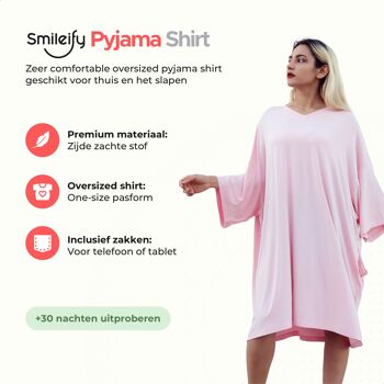 Chemise de nuit pyjama Smileify™ Premium - Rose 2