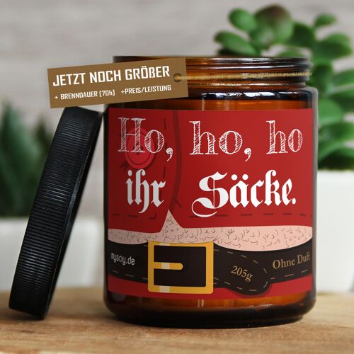 Geschenkkerze Duftkerze ho, ho, ho ihr säcke. #BS1-43