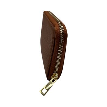 PORTE FEUILLE CUIR  15 CM CAMEL 2