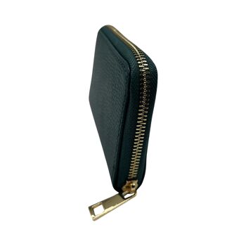 PORTE FEUILLE CUIR  15 CM VERT CLAIR 2