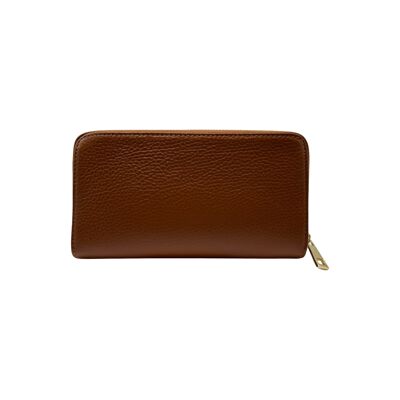 LEATHER WALLET 20 CM CAMEL