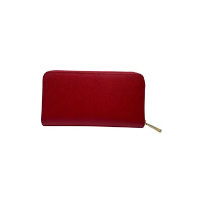 LEATHER WALLET 20 CM RED SAFIANO