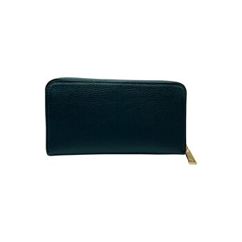 PORTE FEUILLE CUIR 20 CM VERT CLAIR 1