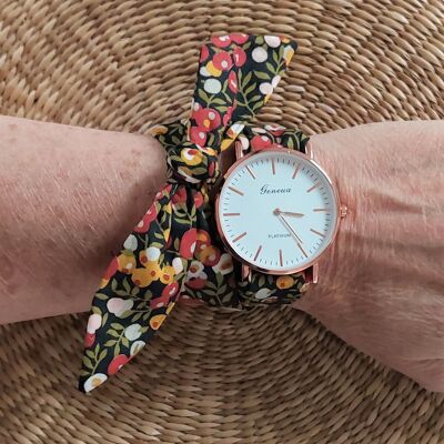Damen-Armbanduhr mit Schal aus Stoff zum Binden im Herbst von Liberty Wiltshire
