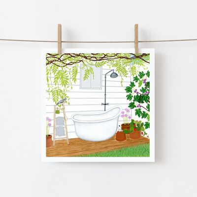 “Bath under the fig tree” card and envelope