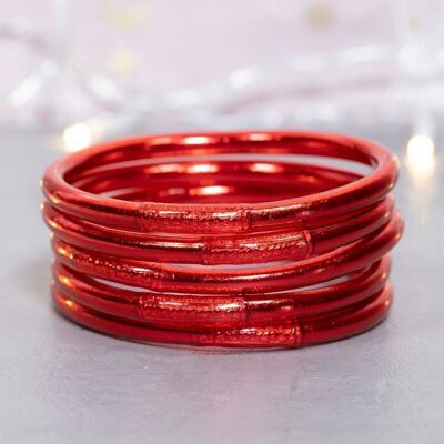 Real Buddhist bangle - cherry red - size M by MaLune