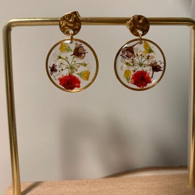 Pendientes de flores secas