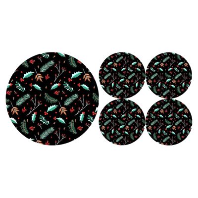 Holly Set Sottopiatto + Sottobicchieri En Feltro Bertoni
