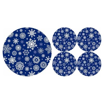 Conjunto Neve Sottopiatto + Sottobicchieri En Feltro Bertoni