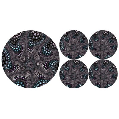 Octopus Set Underplate + Coasters In Felt Bertoni