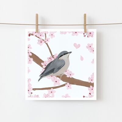 “On a cherry branch” card and envelope