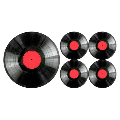 Conjunto Vinile Sottopiatto + Sottobicchieri En Feltro Bertoni