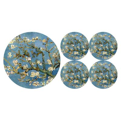 Conjunto Sottopiatto Mandorla + Sottobicchieri En Feltro Bertoni