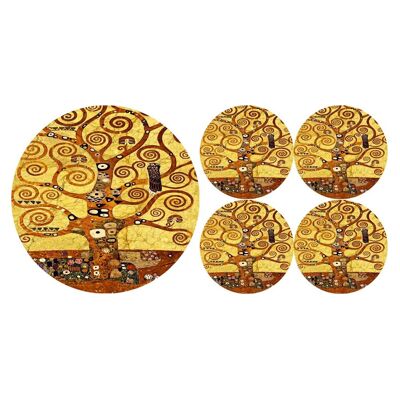 Klimt Artdeco Set Sottopiatto + Sottobicchieri In Feltro Bertoni