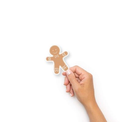 Gingerbread man vinyl sticker - perfect for customizing your favorite things